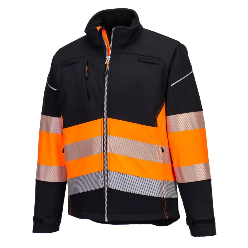 PW375 – jachetă softshell de înaltă vizibilitate clasa 1