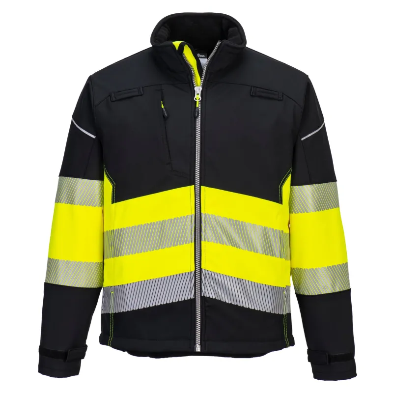 PW375 – jachetă softshell de înaltă vizibilitate clasa 1