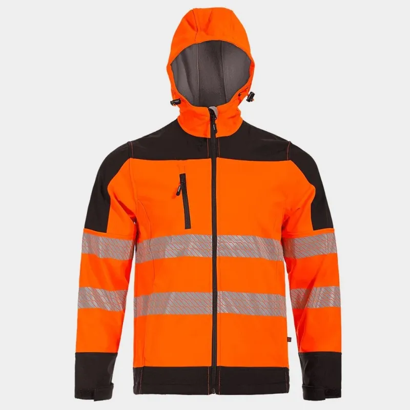 NOBEL PRO 2.0 – jachetă softshell de înaltă vizibilitate, cu glugă