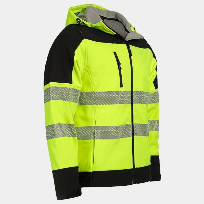 NOBEL PRO 2.0 – jachetă softshell de înaltă vizibilitate, cu glugă