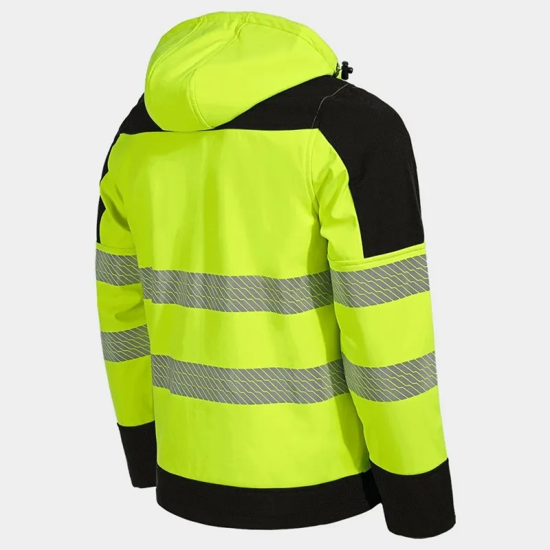NOBEL PRO 2.0 – jachetă softshell de înaltă vizibilitate, cu glugă