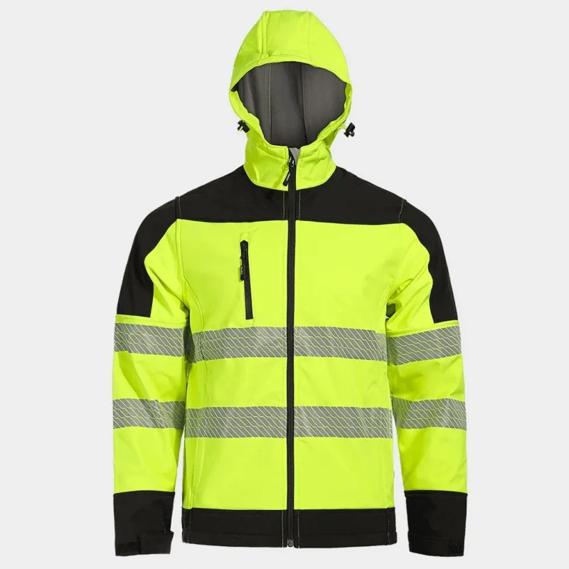 NOBEL PRO 2.0 – jachetă softshell de înaltă vizibilitate, cu glugă