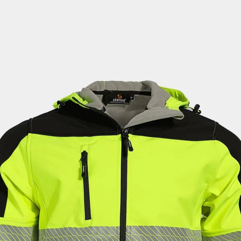 NOBEL PRO 2.0 – jachetă softshell de înaltă vizibilitate, cu glugă