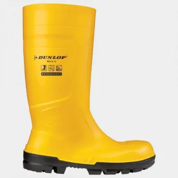Dunlop WORK-IT S5 SR FO LG Cizme de protecție galbene, impermeabile, cu lamelă din oțel