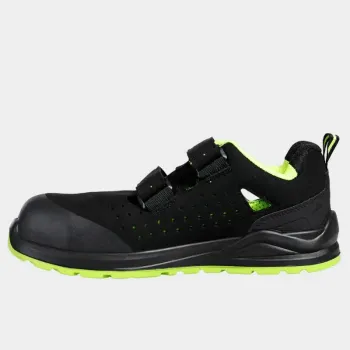 JETT S1PS FO SR ESD Sandale respirabile, negru/verde, cu inserție Kevlar