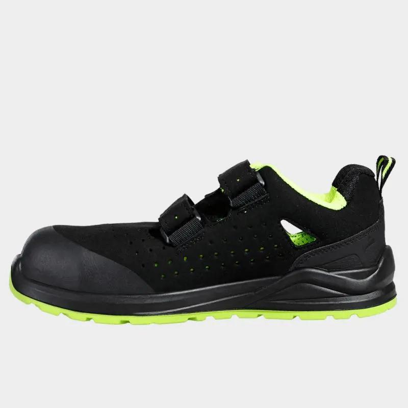 JETT S1PS FO SR ESD Sandale respirabile, negru/verde, cu inserție Kevlar
