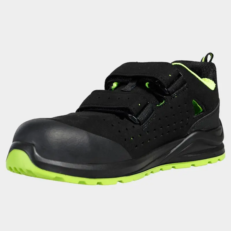JETT S1PS FO SR ESD Sandale respirabile, negru/verde, cu inserție Kevlar