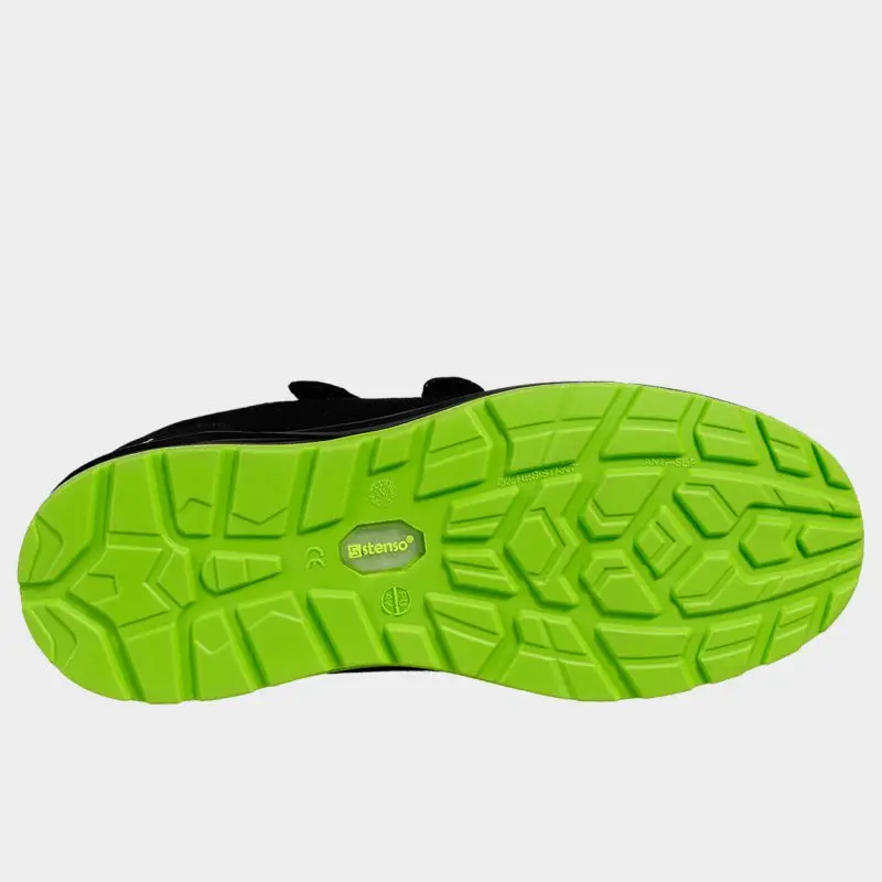 JETT S1PS FO SR ESD Sandale respirabile, negru/verde, cu inserție Kevlar